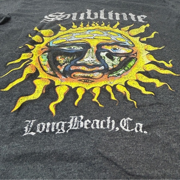 Sublime Band Sun Shirt Long Beach, California, dark gray T-shirt Graphic Tee Siz - Picture 2 of 5